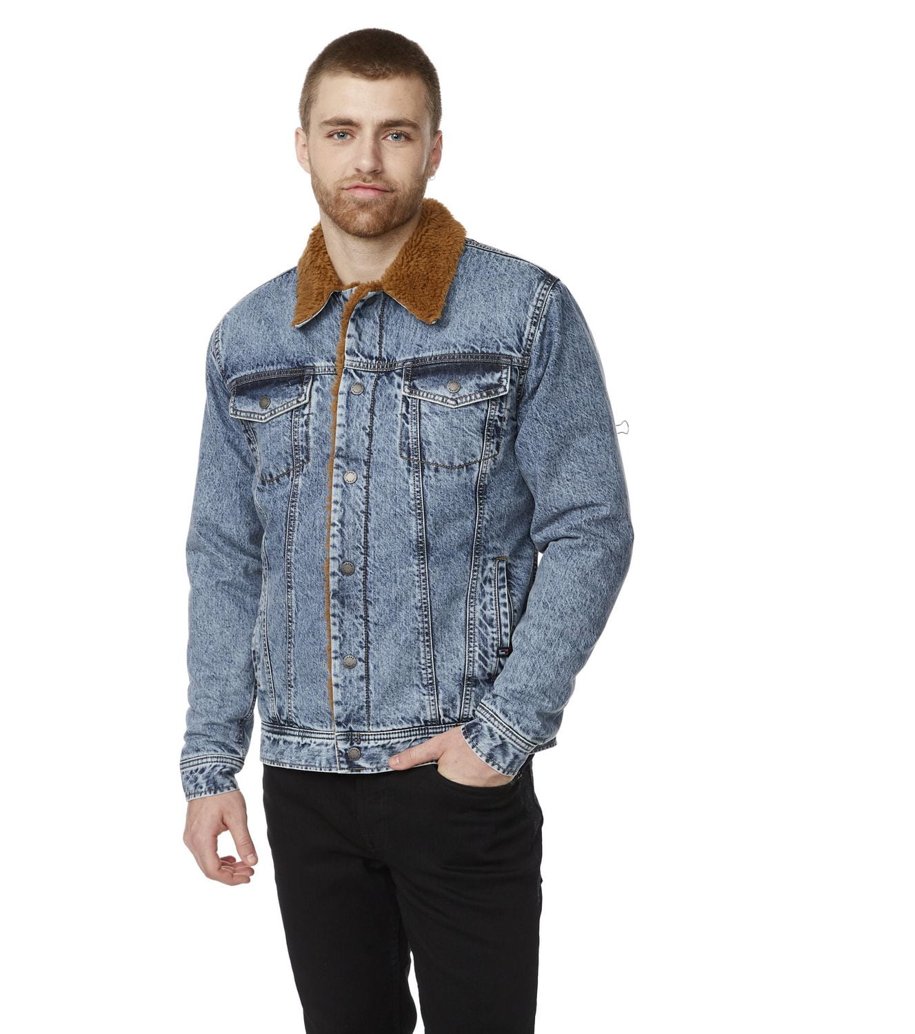 IJEANS MENS SHERPA LINED DENIM JACKET