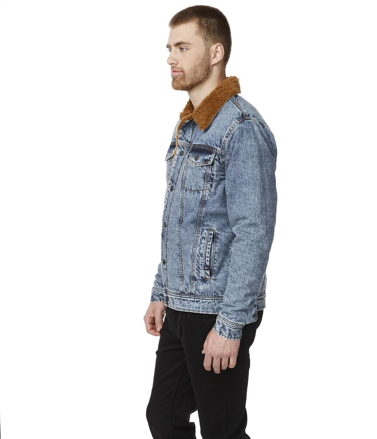 IJEANS MENS SHERPA LINED DENIM JACKET