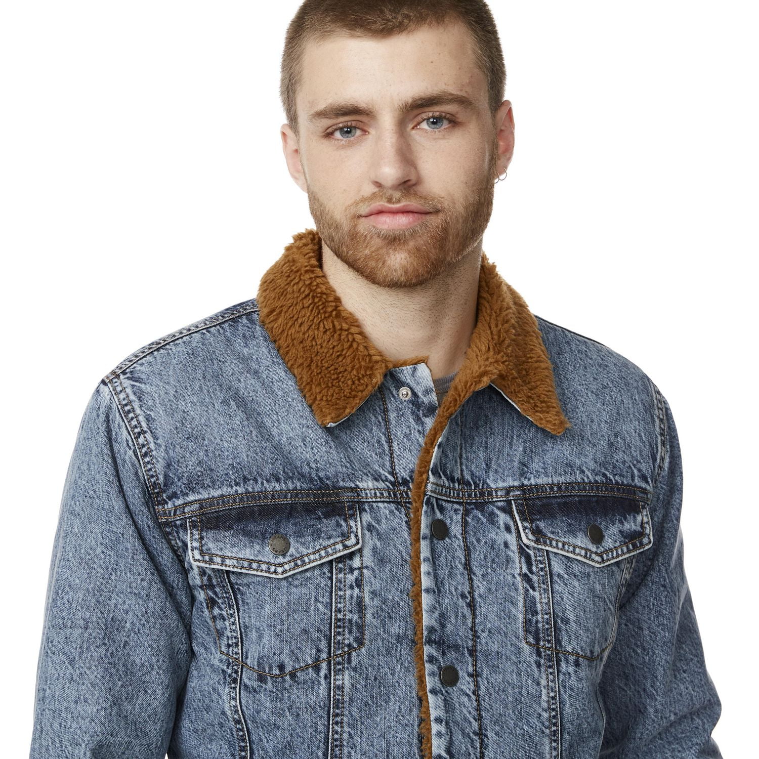IJEANS MENS SHERPA LINED DENIM JACKET