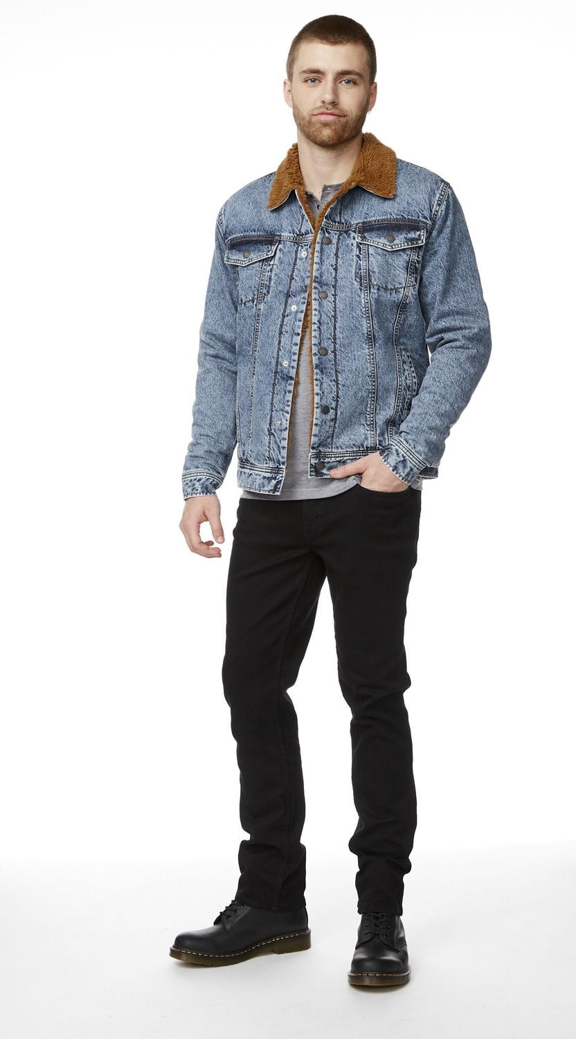 IJEANS MENS SHERPA LINED DENIM JACKET