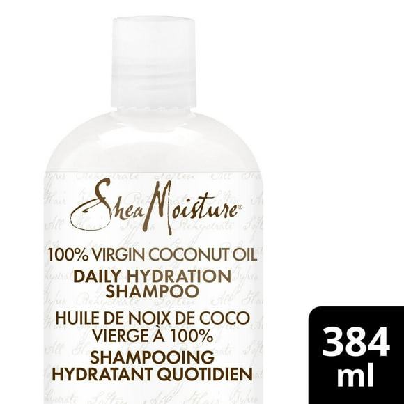 SheaMoisture 100% Virgin Coconut Oil Daily Hydration Shampoo for All Hair Types Clean & Nourish Sulfate-Free, 384 ml