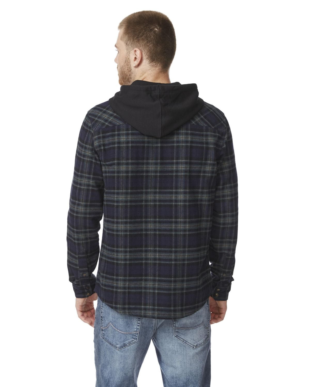 IJEANS MENS FULL ZIP HOODED FLANNEL