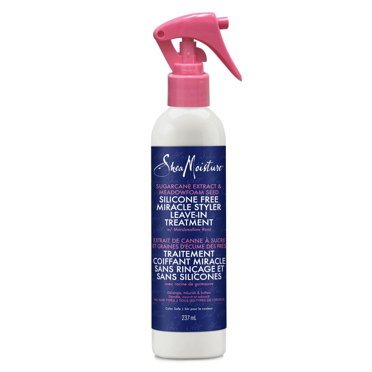 SheaMoisture Sugarcane Extract & Meadowfoam Seed Silicone-Free Miracle Hair Styler Leave-in Hair Treatment, 237 ml Silicone-Free Leave-in Hair Treatment
