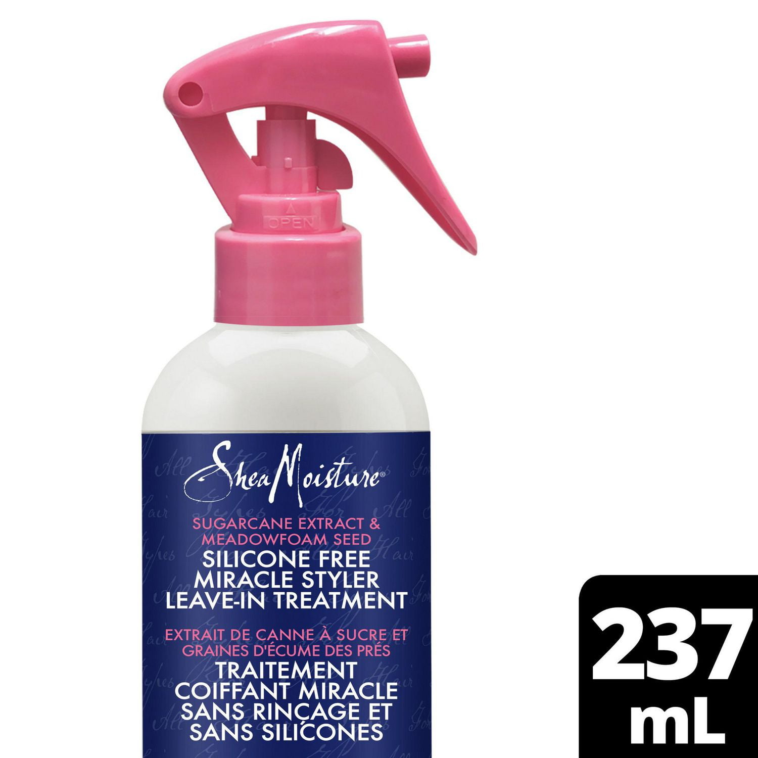 SheaMoisture Sugarcane Extract & Meadowfoam Seed Silicone-Free Miracle Hair Styler Leave-in Hair Treatment, 237 ml Silicone-Free Leave-in Hair Treatment