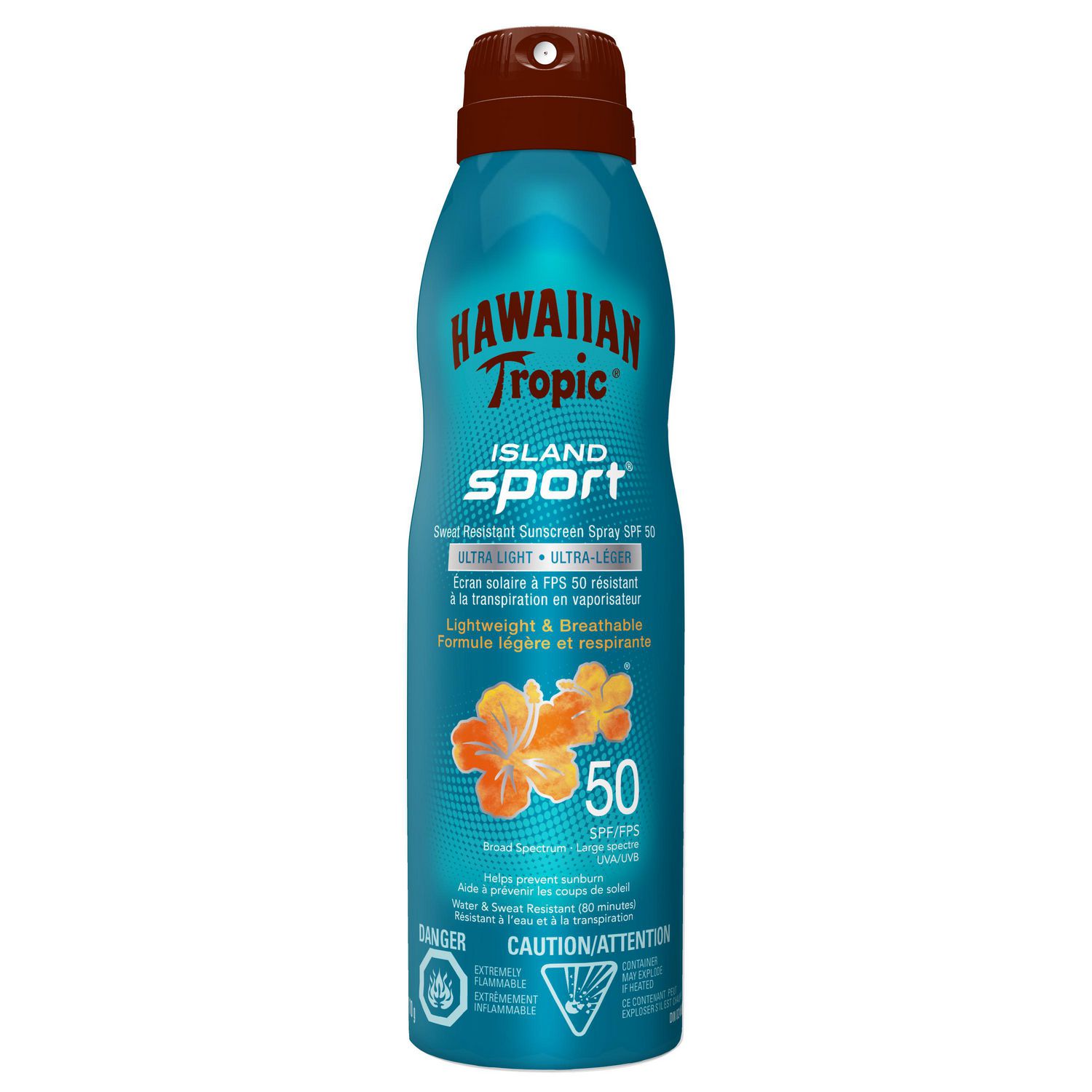 HAWAIIAN TROPIC® ISLAND SPORT® Sweat Resistant Sunscreen Spray, SPF 50