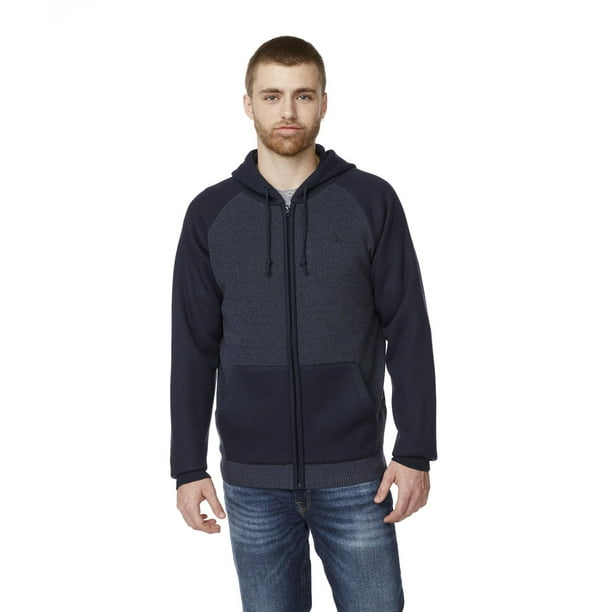 Essentials Sweatshirt en Polaire, à Manches Longues et Fermeture  éclair Homme, Bleu Marine, XS : : Mode