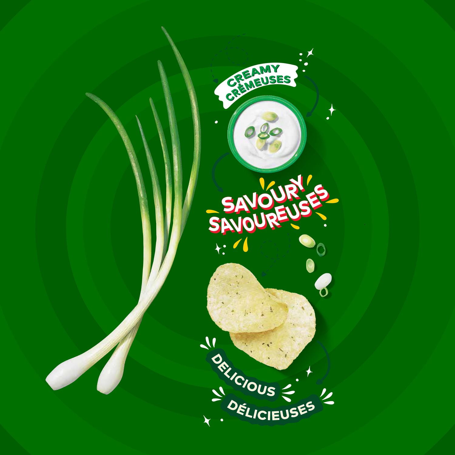 Lay's Sour Cream & Onion flavoured potato chips, 66g