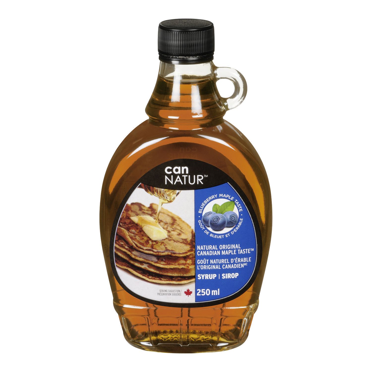 Sirop au goût de bleuet et d’érable can-Natur