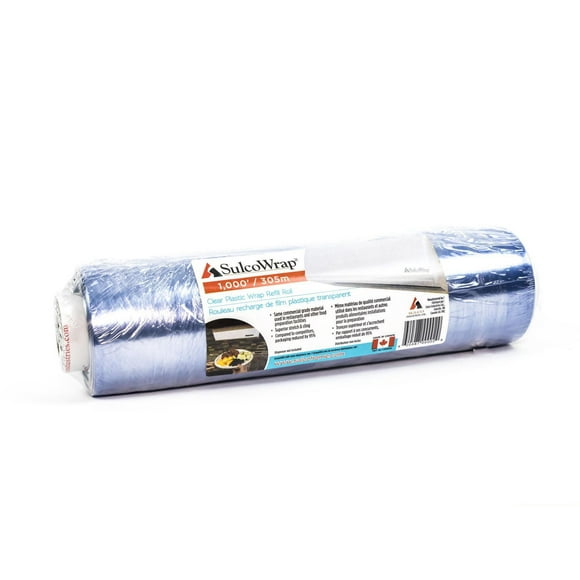 SulcoWrap 1000ft Clear Plastic Wrap Refill, 1000 ft
