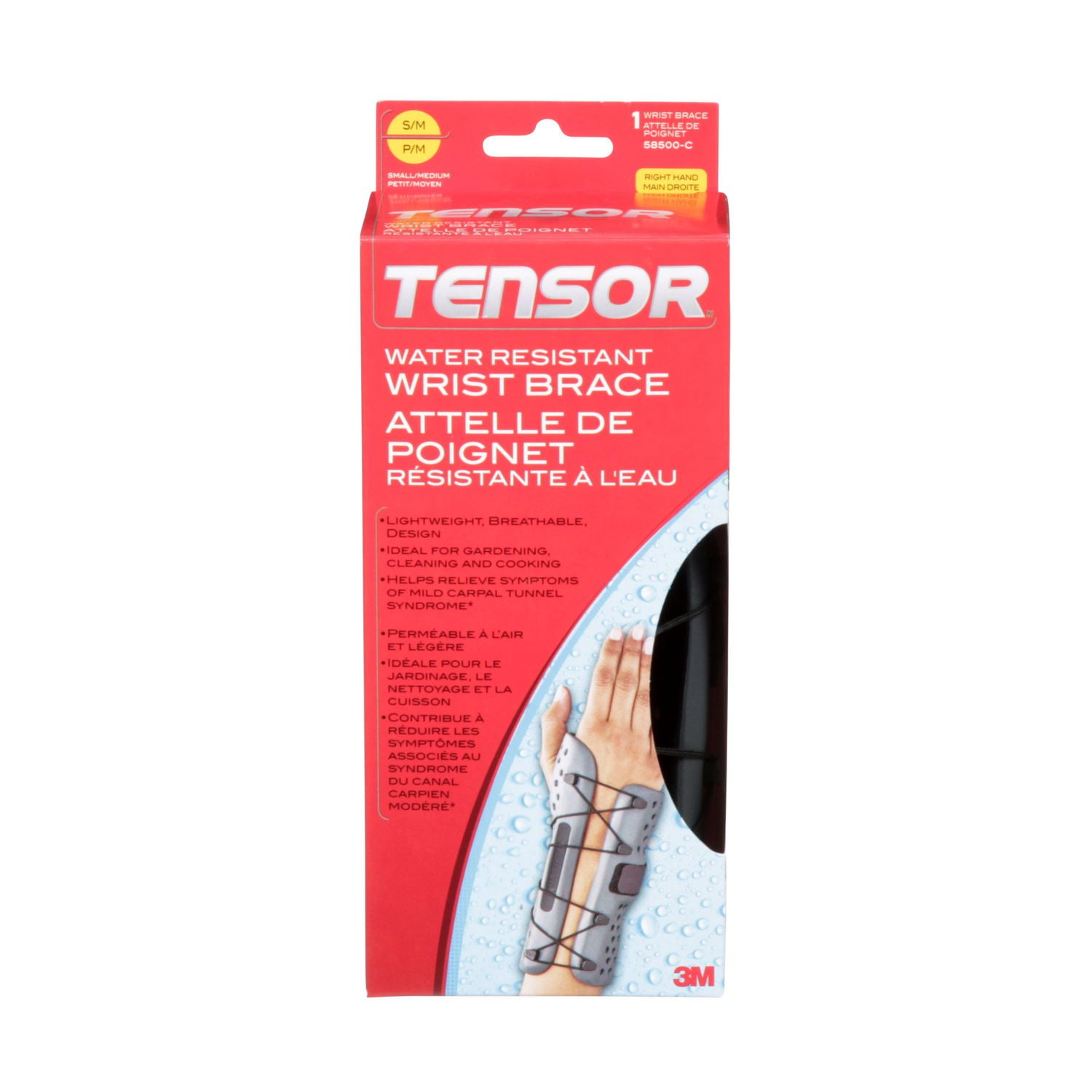 Tensor™ Water Resistant Wrist Brace, Right Hand, Small/Medium Walmart