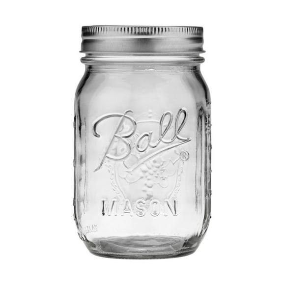 Ball Mason Jars with Lids & Bands, Regular Mouth, 473 mL (16 oz), 8 Pack