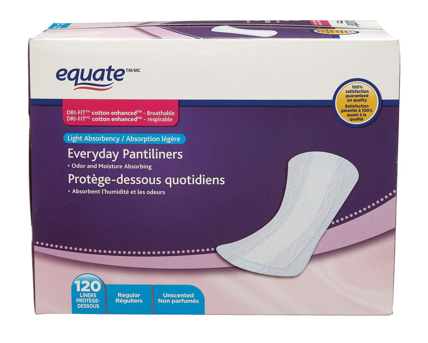 Equate Everyday Pantiliner Walmart Canada