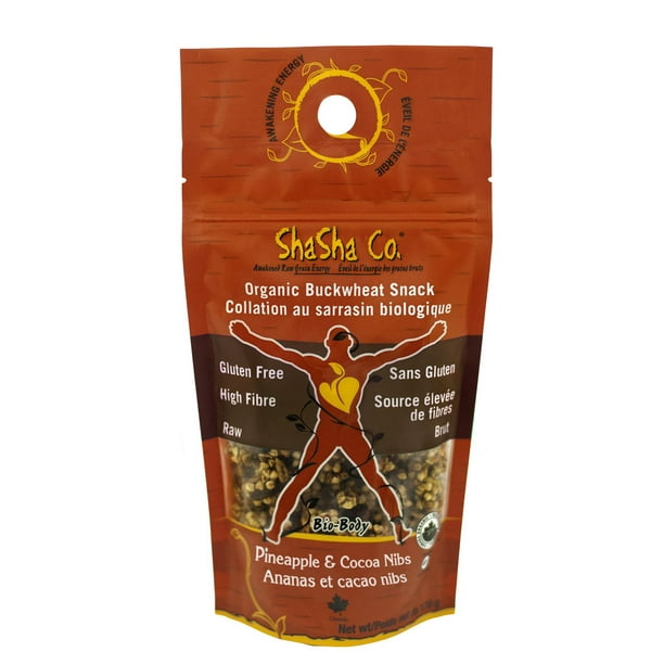 Collations sarrasin ananas/cacao nibs biologique de ShaSha Co.