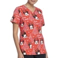thumbnail image 1 of Disney's "Sparkle Mickey" V-Neck Print Scrub Top, 1 of 4