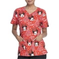 thumbnail image 3 of Disney's "Sparkle Mickey" V-Neck Print Scrub Top, 3 of 4
