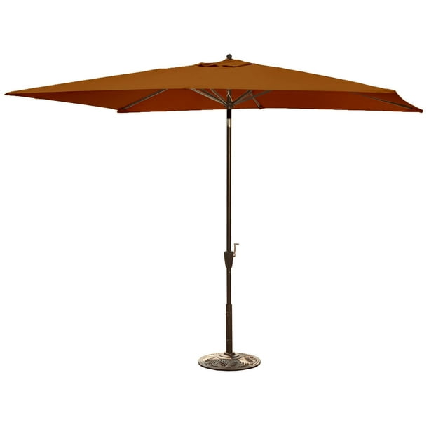 Parasol rectangulaire de style marché de 2 x 3 m (6,5 x 10 pi) de couleur terra cotta Adiratic d'Island Umbrella