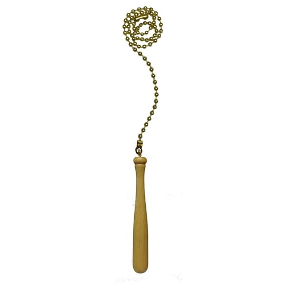 Atron Electro Industries 12 Inch Baseball Bat Brass Fan Pull Chain