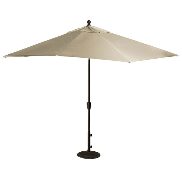 Parasol rectangulaire de style marché de 2,4 x 3 m (8 x 10 pi) avec toile acrylique Sunbrella de couleur beige Caspian d'Island Umbrella