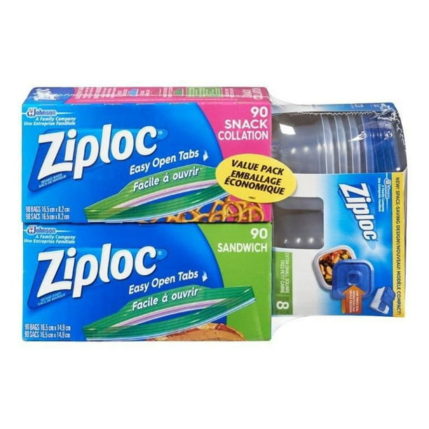 Sacs à collation Solutions pour les repas de ZiplocMD, emballage économique