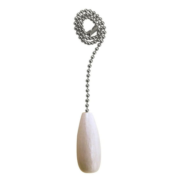 Atron Electro Industries Cylinder- White Wood Pull Chain