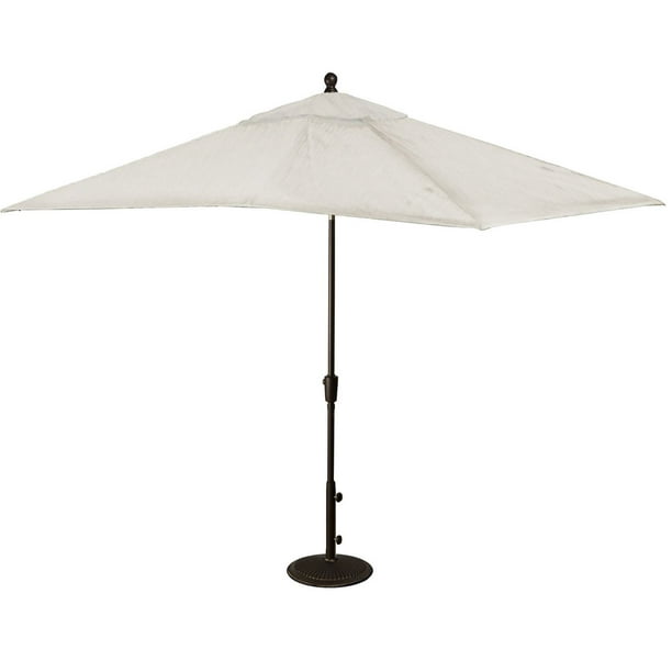 Parasol rectangulaire de style marché de 2,4 x 3 m (8 x 10 pi) de couleur champagne Caspian d'Island Umbrella