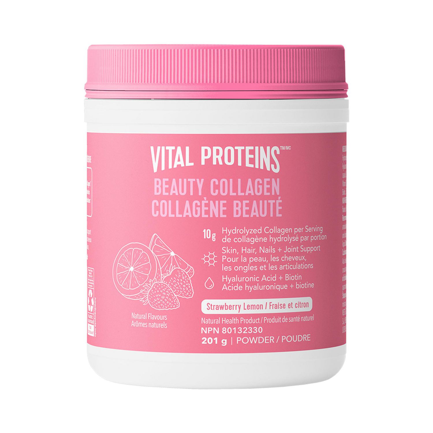 Vital Proteins Beauty Collagen Peptides Strawberry Lemon Powder, Supports Hair, Skin & Nails With Hyaluronic Acid, Biotin & Vitamin C & Helps Form Collagen & Reduce Joint Pain Associated With Osteoarthritis