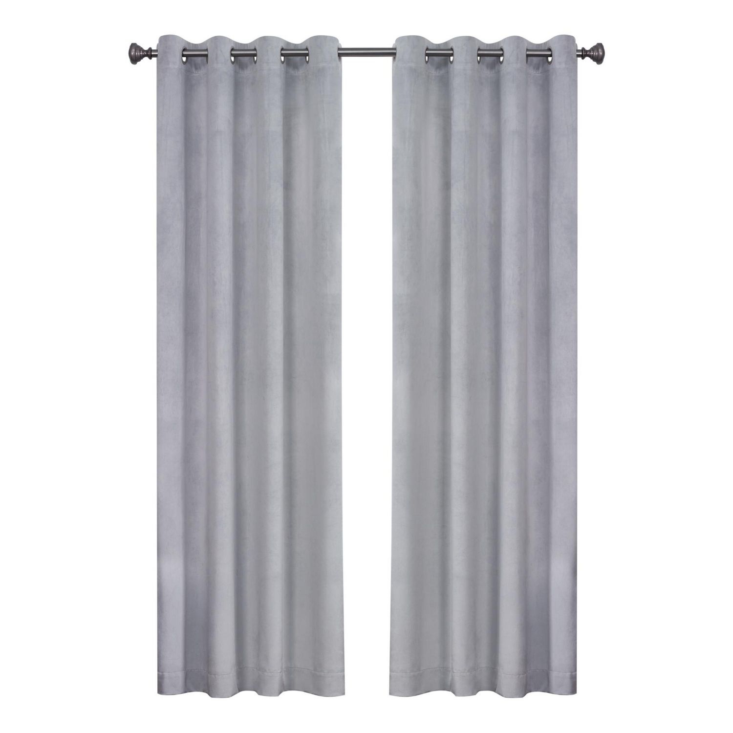 Home Decorators Collection Semi-Opaque HDC Velvet Lined Back Tab Curtain  Grey - 50 in. W x 108 in. L (1-Panel) 1630939 - The Home Depot