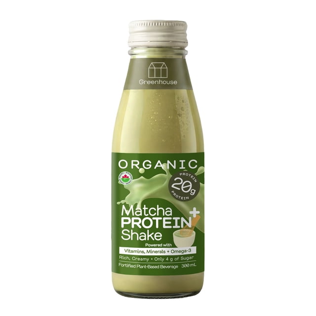 Greenhouse Organic Matcha Protein+ Shake, 300 mL