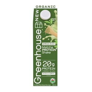 Greenhouse Organic Matcha Secouer les protéines+, prêt à boire, 900 mL