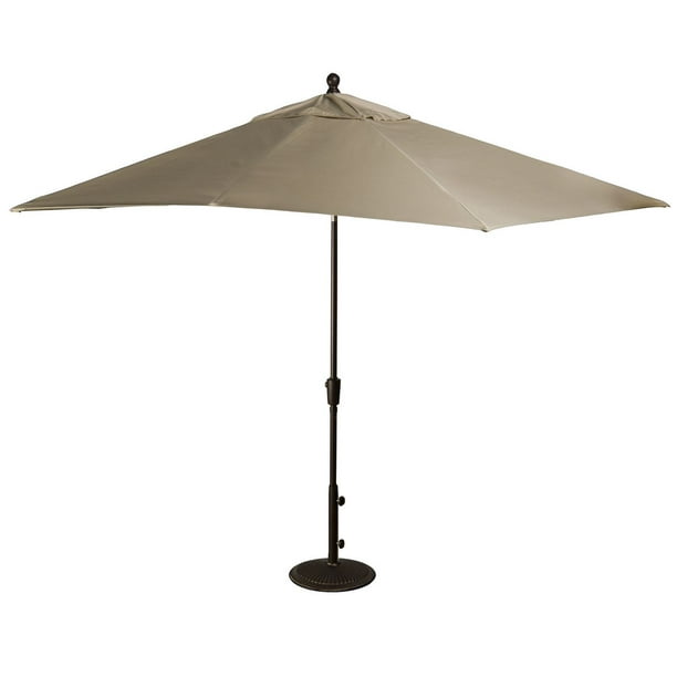 Parasol rectangulaire de style marché de 2,4 x 3 m (8 x 10 pi) avec toile acrylique Sunbrella de couleur pierre Caspian d'Island Umbrella