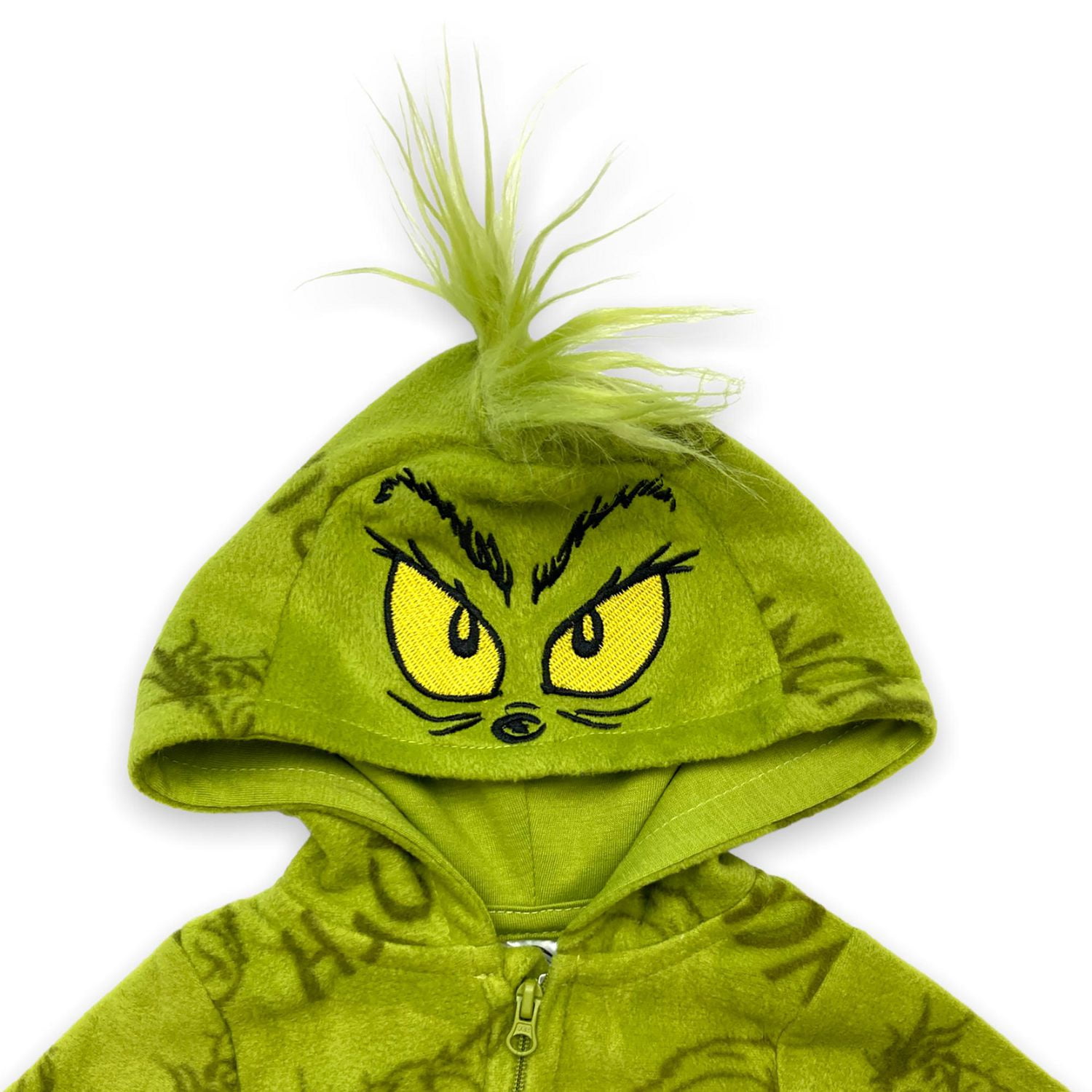 Dr Seuss Combinaison tout-petits. Cette grenouillère en polaire micropolaire pour tout-petits a des manches longues et un capuchon décoratif avec fermeture à glissière à l'avant et