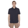 thumbnail image 1 of Dark Black Men's 4 Way Stretch Jaquard Mesh Knit  s/s button down shirt, 1 of 6