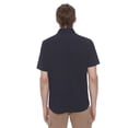 thumbnail image 3 of Dark Black Men's 4 Way Stretch Jaquard Mesh Knit  s/s button down shirt, 3 of 6