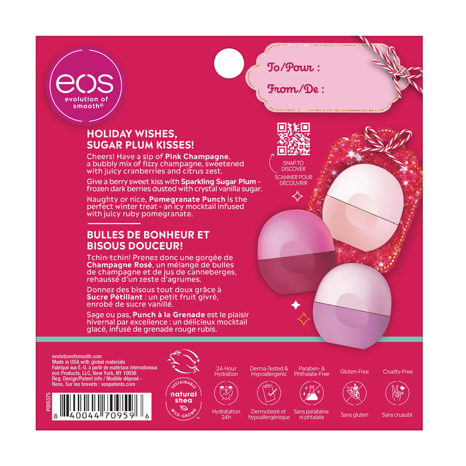 EOS 2021 Limited Edition Super Soft Shea Lip Balm 3 Pack | Pink