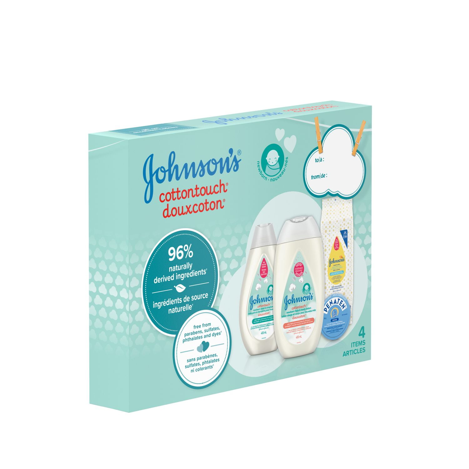 Johnson's Baby Cotton Gift Pack, Gift Set, 4 Products 