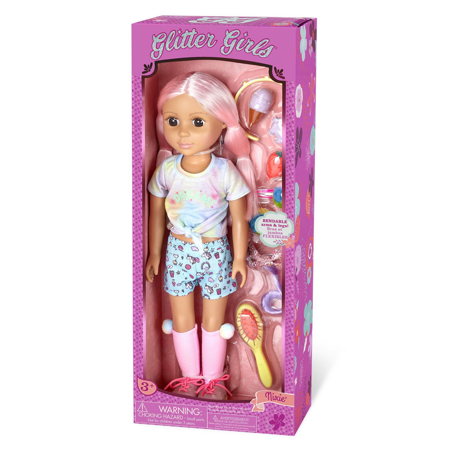 Glitter Girls Poseable Doll with Colored Hair & Accessories - Nixie