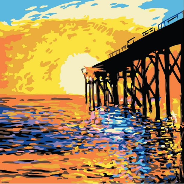 Plaid Kit de peinture moderne par numéro, West Coast Pier