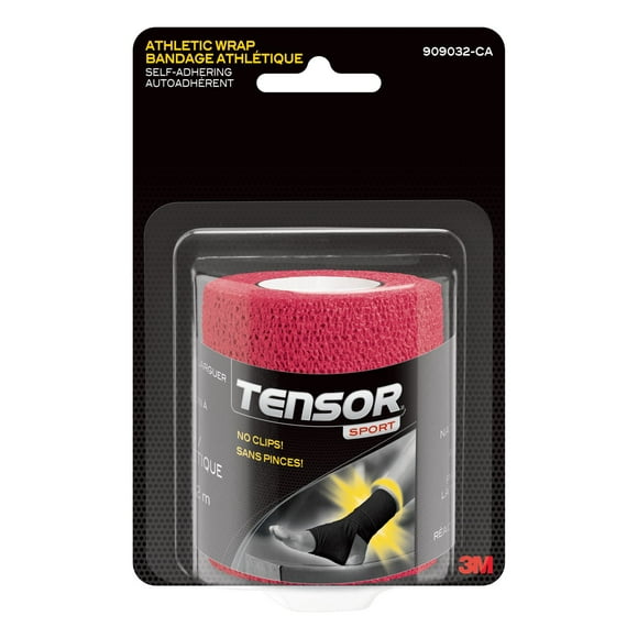 Bandage athlétique autoadhérent Tensor(MC) Sport, rouge, 7,62 cm x 4,57 m (3 po x 180 po)
