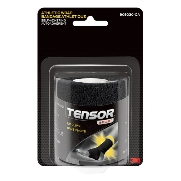 Bandage athlétique autoadhérent Tensor(MC) Sport, noir, 7,62 cm x 4,57 m (3 po x 5 v)