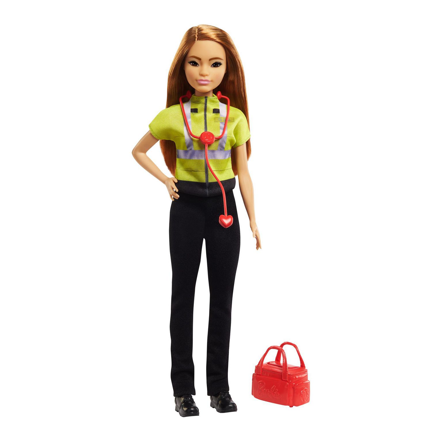Barbie Paramedic Doll, Petite Brunette (12-in/30.40-cm), Ages 3