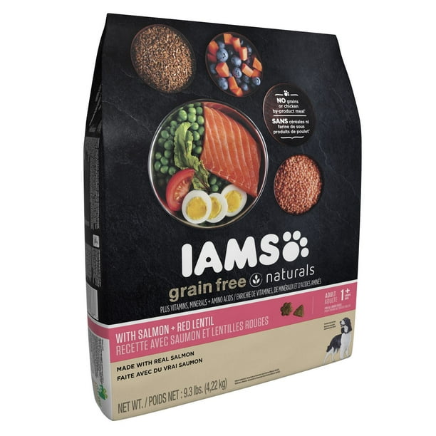 Iams® Nourriture sèche pour chiens Grain Free Naturals™ Recette avec saumon et lentilles rouges 9,3 lb