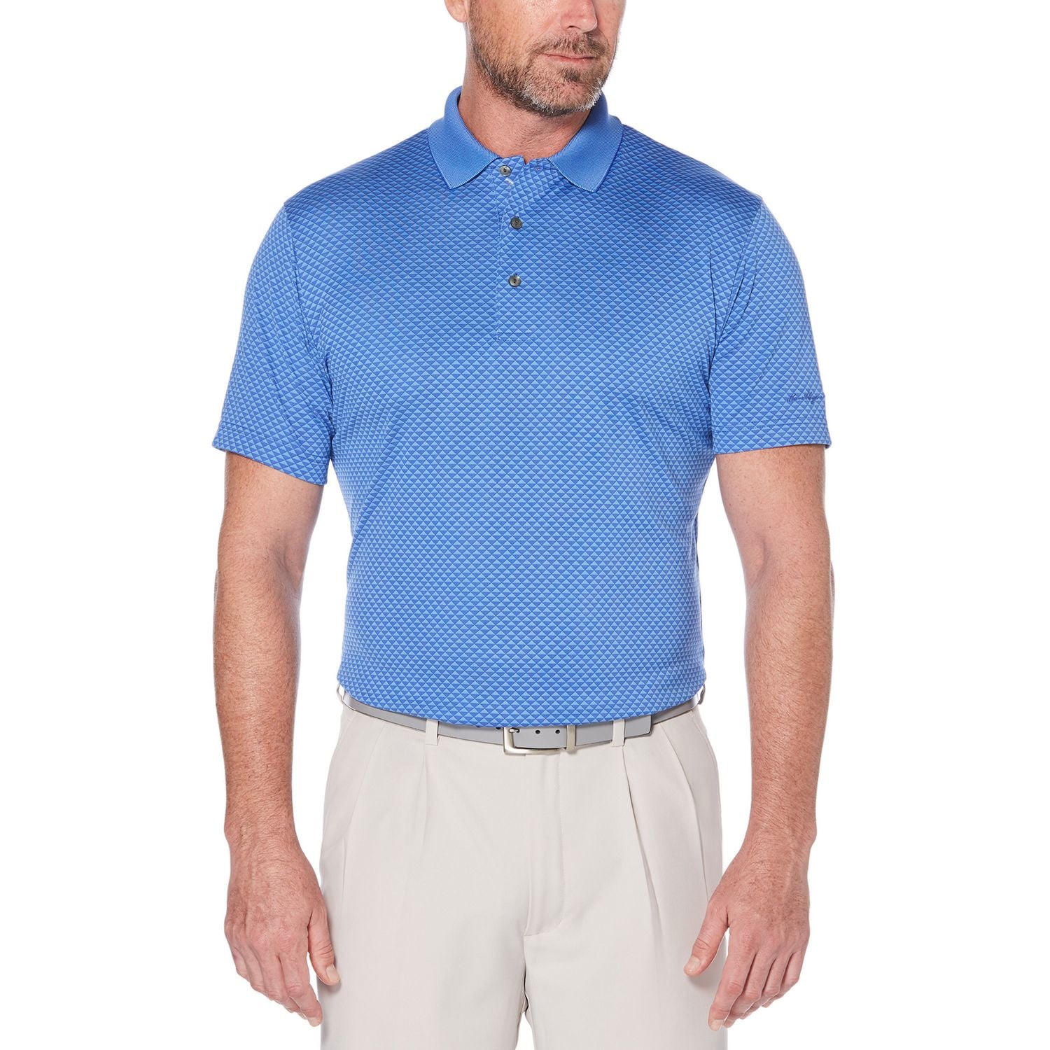 Ben Hogan Performance Men's Birdseye Argyle Jacquard short Sleeve Polo ...