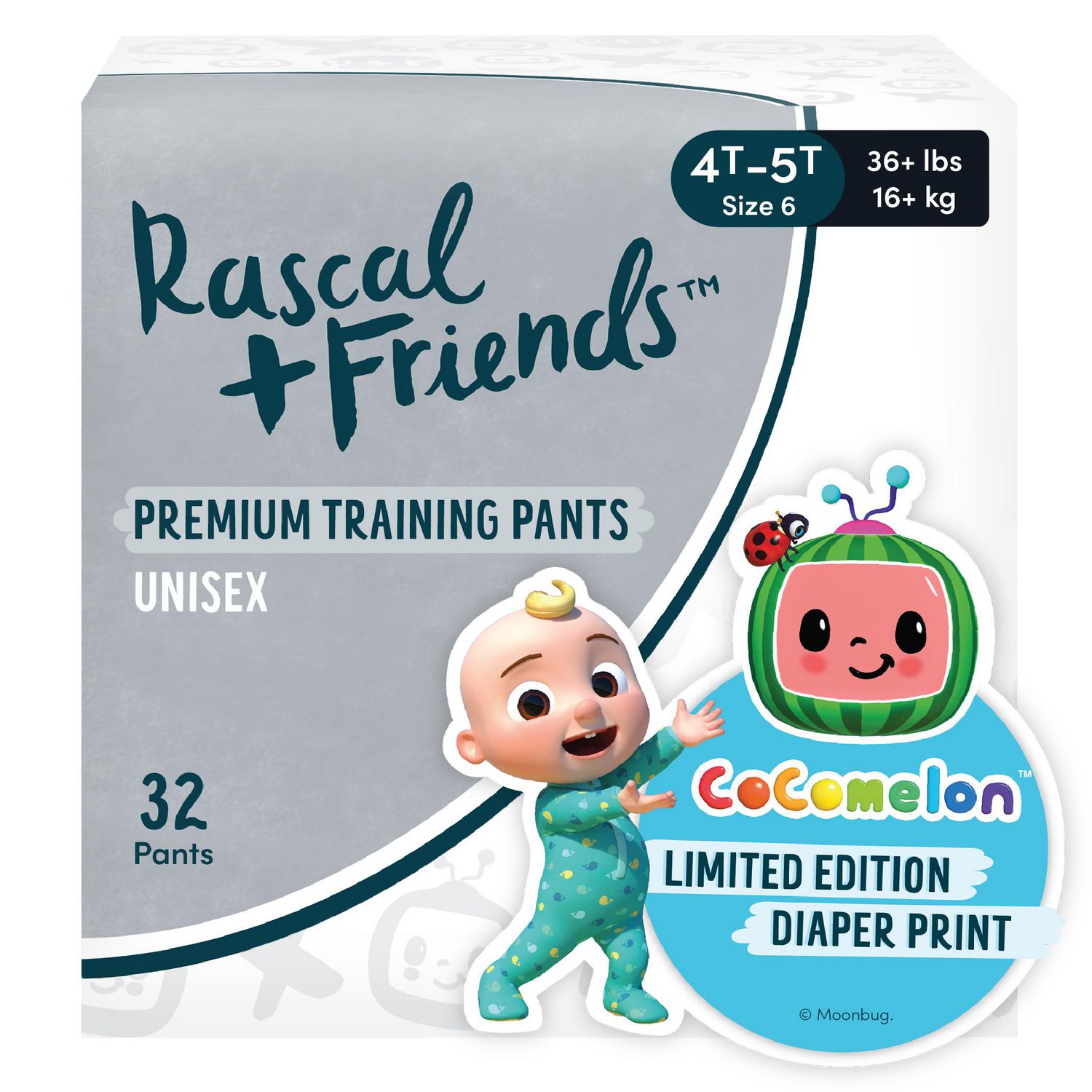 Rascal + Friends CocoMelon Training Pants, Unisex, 2T-5T, 32-42