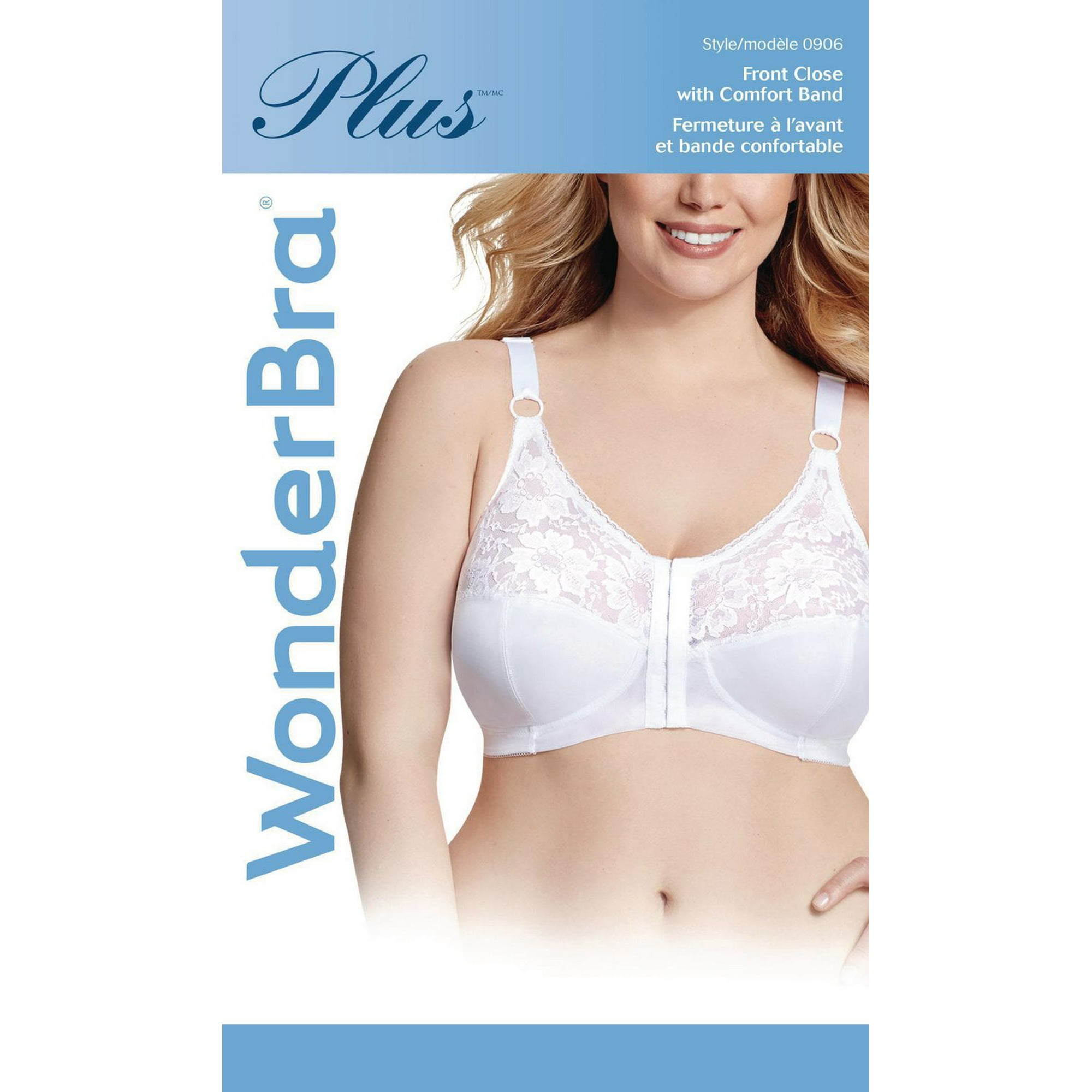 Q2-2 US Comfort Choice Beige Wire-Free Non-padded Front-Closure Bras Plus  Size 