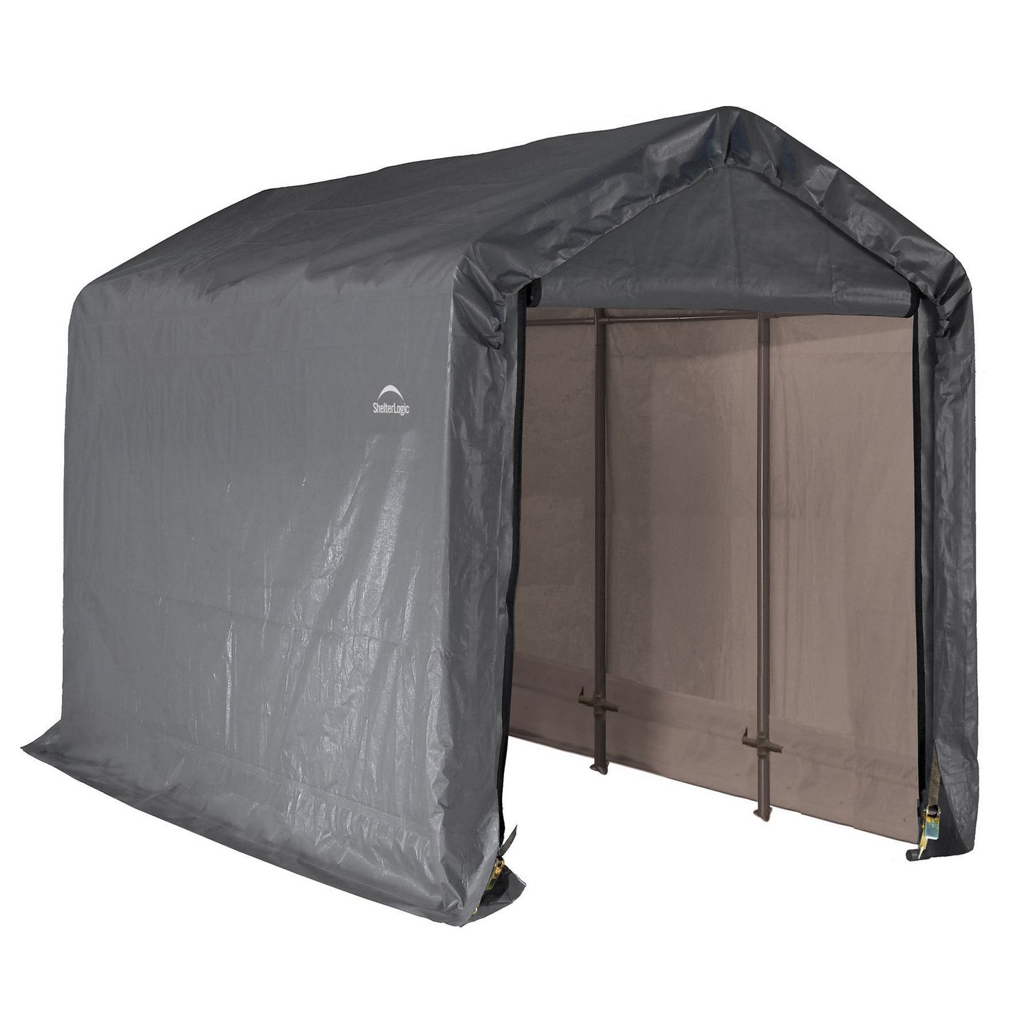 Shed-in-a-Box 6x12x8 ft. Peak Style Storage Shed- Gray