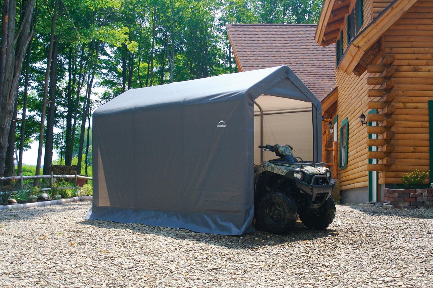 Shed-in-a-Box 6x12x8 ft. Peak Style Storage Shed- Gray