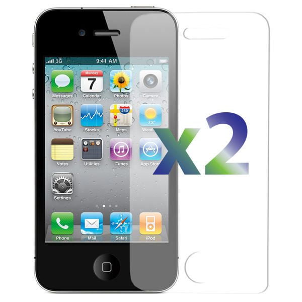 Paq. de 2 protège-écrans Exian mats antireflet pour téléphones iPhone 4 et 4S