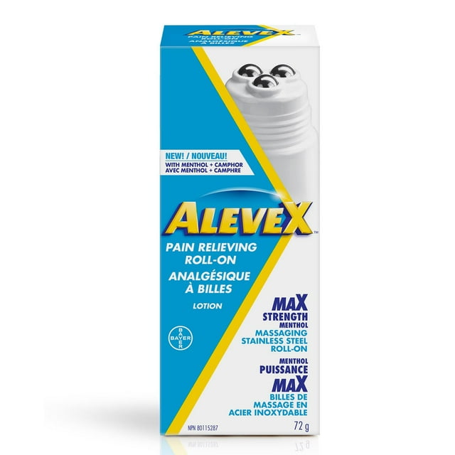 Aleve X Topical Pain Relief Lotion for Muscle and Joint, Back, and Arthritis, Maximum Strength Cooling Menthol with Camphor, Rollerball