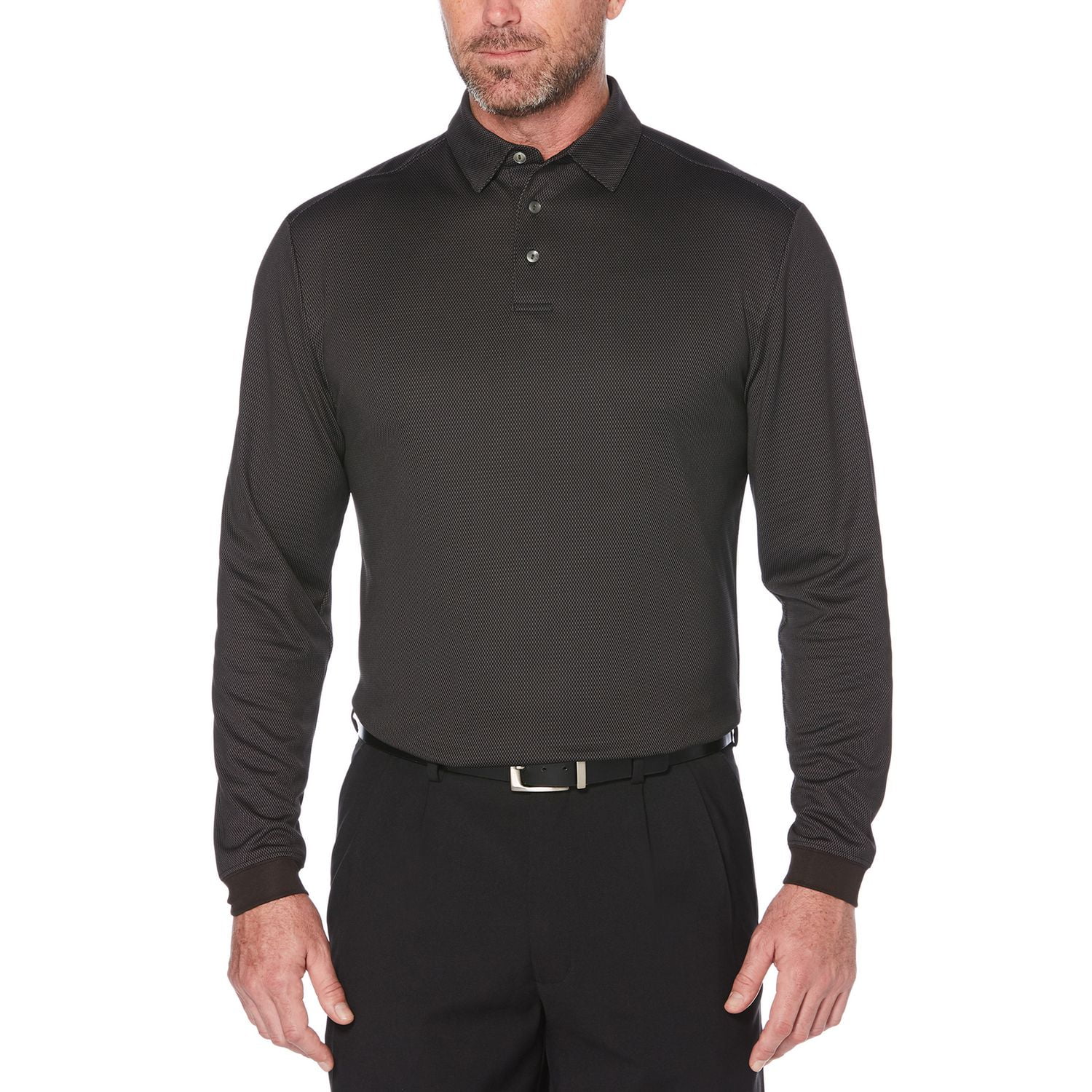 Ben Hogan Performance - Polo à manches longues en maille Birdseye pour homme