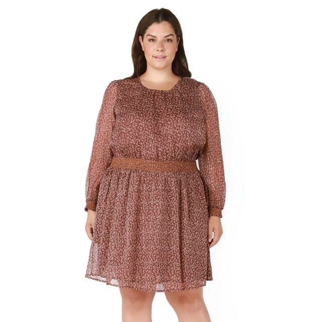 Devoted Taille Plus Femme Mini robe blouson à col rond
